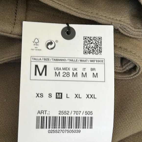 ZARA | Khaki | CULOTTES WITH BELT - Picture 8 of 11